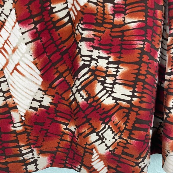 WORTHINGTON Woman Stretch 2X KNIT BLOUSE TOP Short Sleeves V-NECK Brown Black - Picture 10 of 15